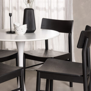 Hamden, Montros – Ensemble repas rond – Blanc