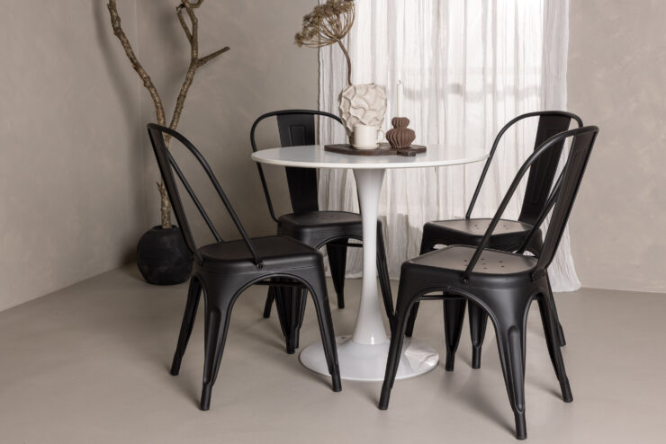 Hamden, Tempe – Ensemble repas rond – Blanc
