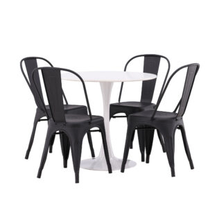 Hamden, Tempe – Ensemble repas rond – Blanc