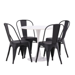 Hamden, Tempe – Ensemble repas rond – Blanc