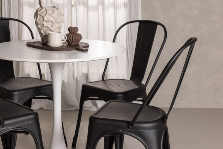 Hamden, Tempe – Ensemble repas rond – Blanc