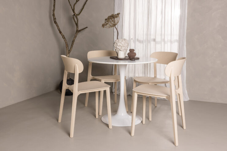 Hamden, Åstol – Ensemble repas rond – Blanc