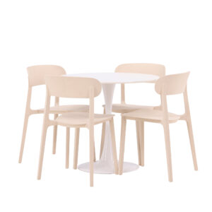 Hamden, Åstol – Ensemble repas rond – Blanc