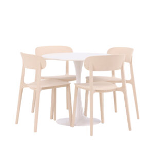 Hamden, Åstol – Ensemble repas rond – Blanc