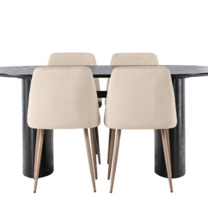 Isolde, Night – Ensemble repas ovale – Noir