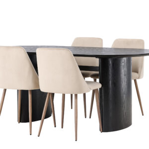 Isolde, Night – Ensemble repas ovale – Noir