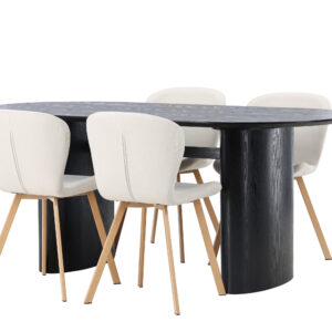 Isolde, Lilja – Ensemble repas ovale – Noir