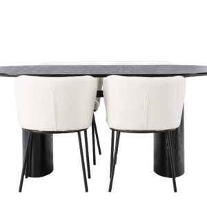 Isolde, Edina – Ensemble repas ovale – Noir