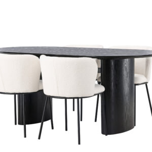 Isolde, Edina – Ensemble repas ovale – Noir