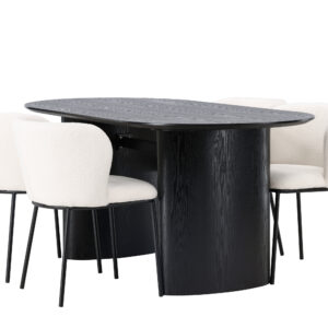 Isolde, Edina – Ensemble repas ovale – Noir