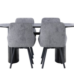 Isolde, Rosie – Ensemble repas ovale – Noir