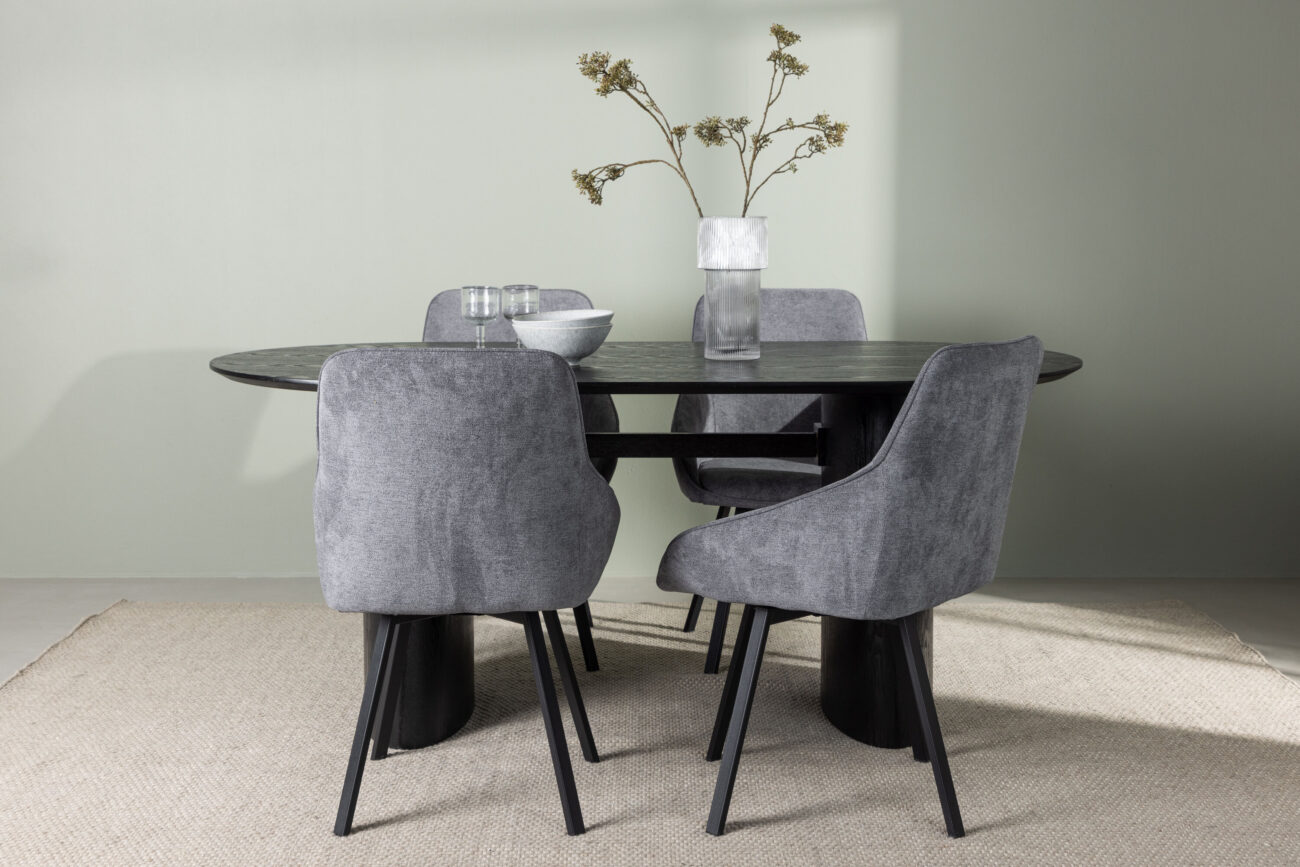 Isolde, Rosie – Ensemble repas ovale – Noir