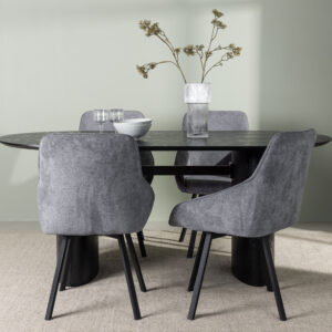 Isolde, Rosie – Ensemble repas ovale – Noir