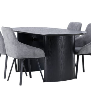 Isolde, Rosie – Ensemble repas ovale – Noir