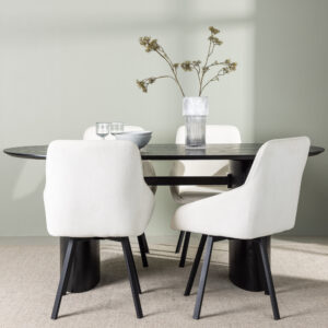 Isolde, Rosie – Ensemble repas ovale – Noir