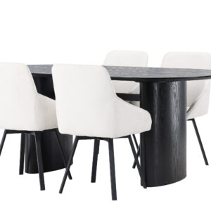 Isolde, Rosie – Ensemble repas ovale – Noir