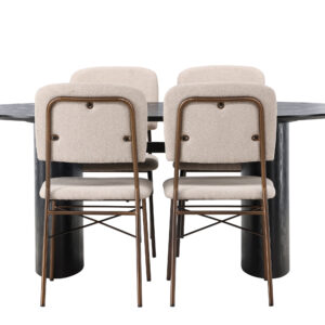 Isolde, Seda – Ensemble repas ovale – Noir