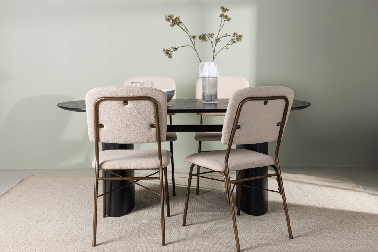 Isolde, Seda – Ensemble repas ovale – Noir