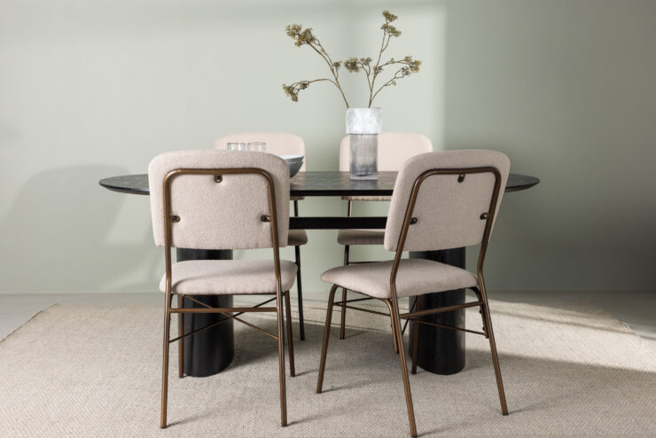 Isolde, Seda – Ensemble repas ovale – Noir