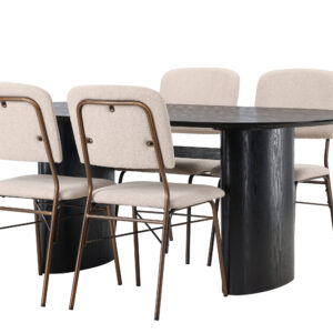 Isolde, Seda – Ensemble repas ovale – Noir