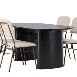 Isolde, Seda – Ensemble repas ovale – Noir
