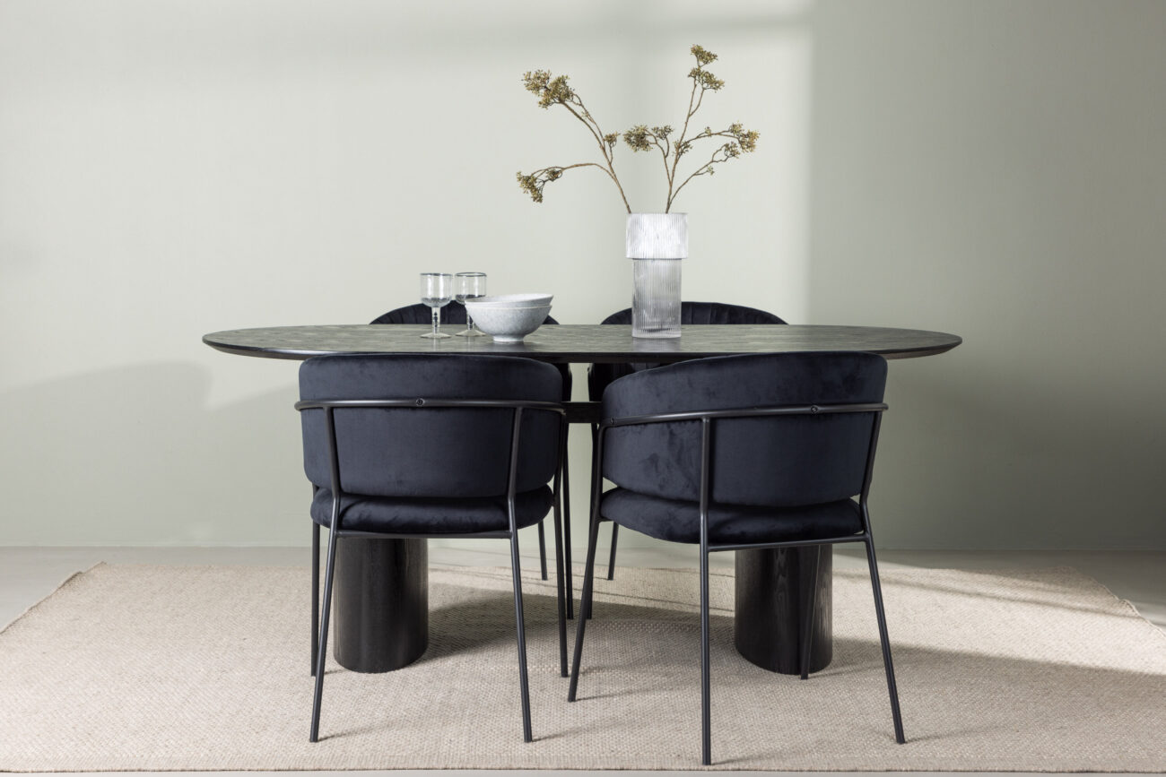 Isolde, Selma – Ensemble repas ovale – Noir