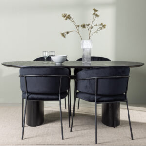 Isolde, Selma – Ensemble repas ovale – Noir