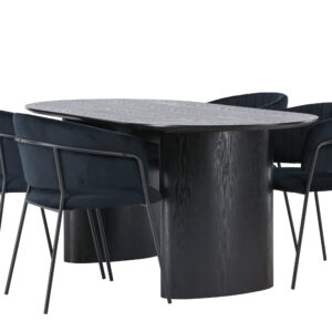 Isolde, Selma – Ensemble repas ovale – Noir