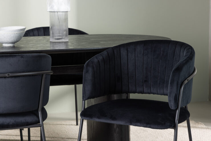 Isolde, Selma – Ensemble repas ovale – Noir