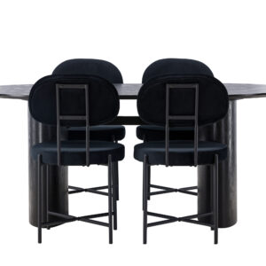 Isolde, Stella – Ensemble repas ovale – Noir