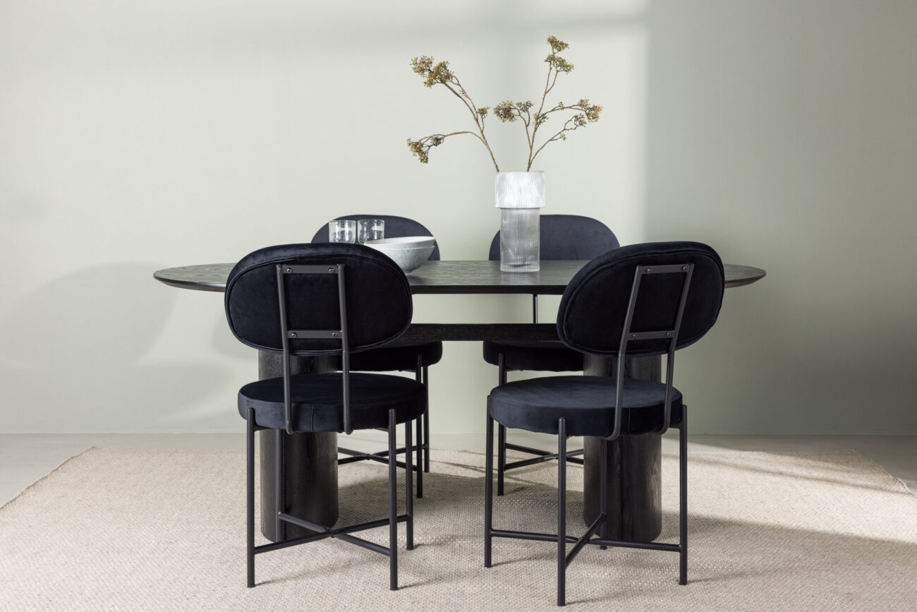 Isolde, Stella – Ensemble repas ovale – Noir