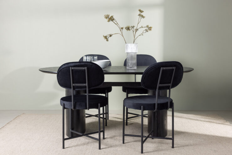 Isolde, Stella – Ensemble repas ovale – Noir