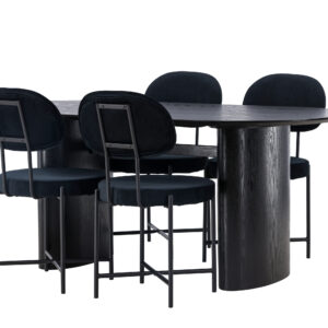 Isolde, Stella – Ensemble repas ovale – Noir