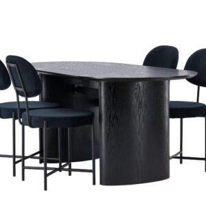 Isolde, Stella – Ensemble repas ovale – Noir