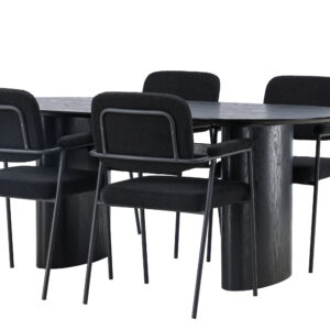 Isolde, Yesterday – Ensemble repas ovale – Noir