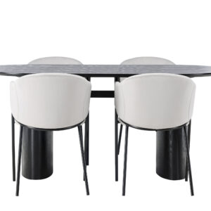 Isolde, Evelina – Ensemble repas ovale – Noir
