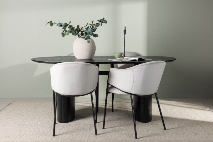 Isolde, Evelina – Ensemble repas ovale – Noir