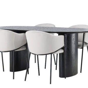 Isolde, Evelina – Ensemble repas ovale – Noir