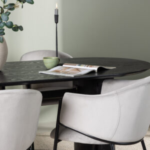 Isolde, Evelina – Ensemble repas ovale – Noir