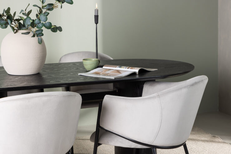 Isolde, Evelina – Ensemble repas ovale – Noir