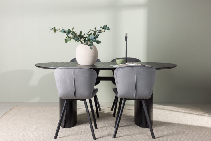 Isolde, Lilja – Ensemble repas ovale – Noir