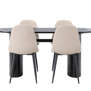 Isolde, Polar – Ensemble repas ovale – Noir
