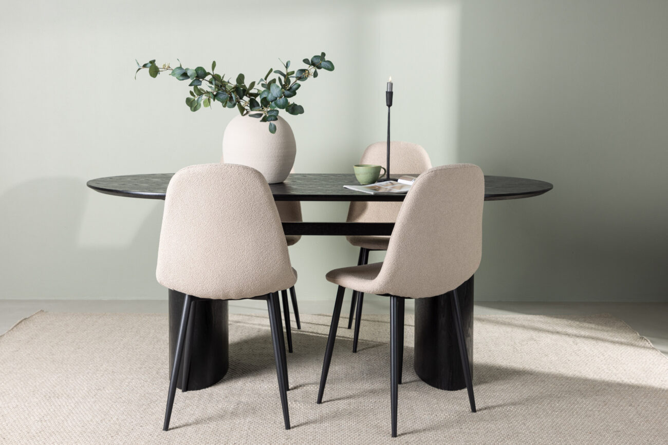 Isolde, Polar – Ensemble repas ovale – Noir