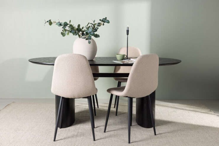 Isolde, Polar – Ensemble repas ovale – Noir
