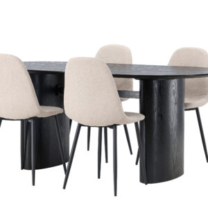 Isolde, Polar – Ensemble repas ovale – Noir