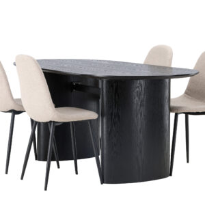Isolde, Polar – Ensemble repas ovale – Noir