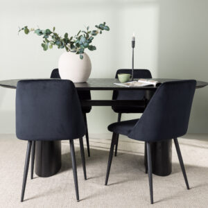 Isolde, Night – Ensemble repas ovale – Noir