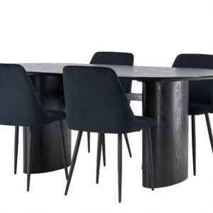 Isolde, Night – Ensemble repas ovale – Noir