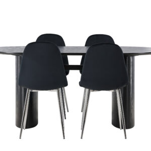 Isolde, Polar – Ensemble repas ovale – Noir