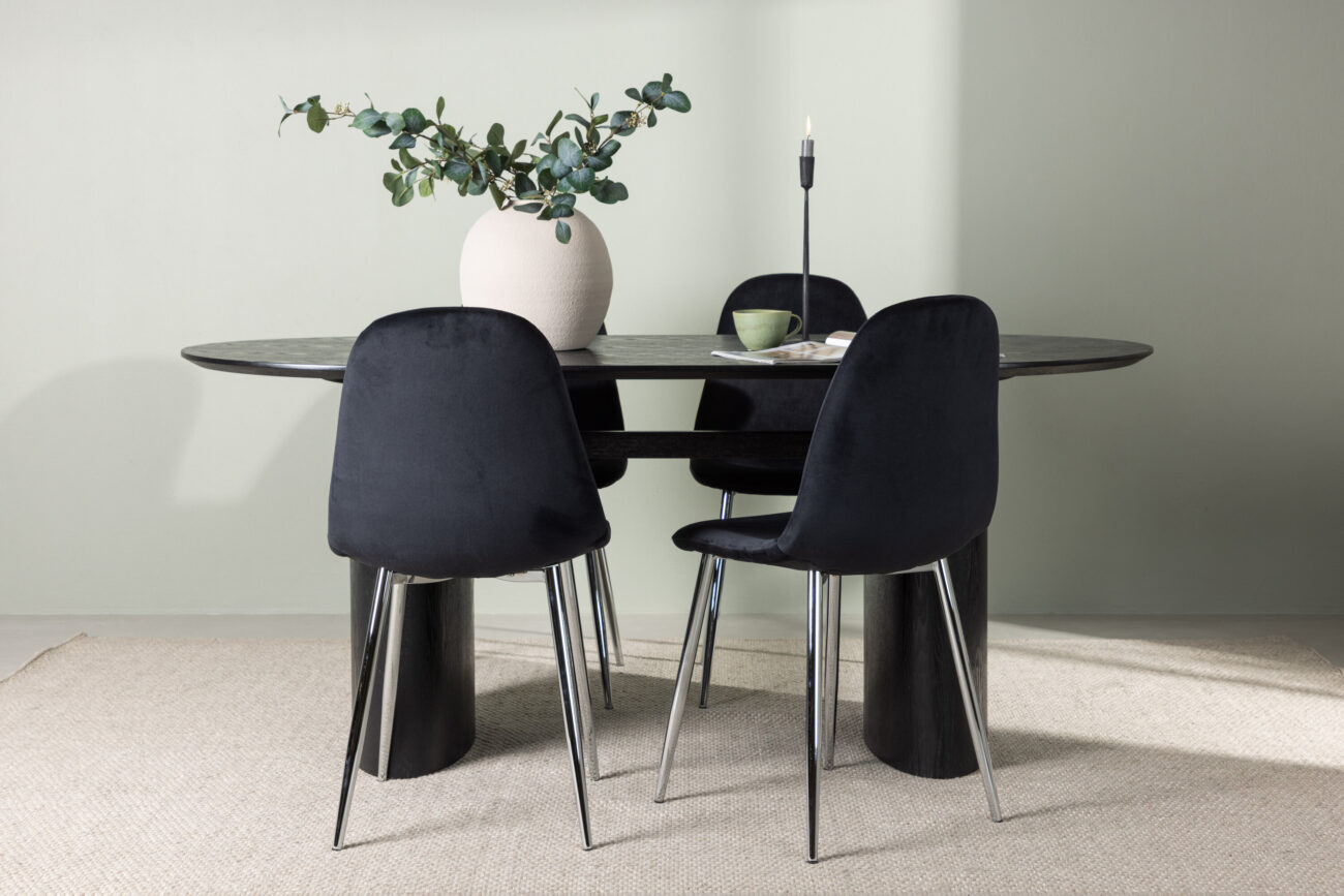 Isolde, Polar – Ensemble repas ovale – Noir